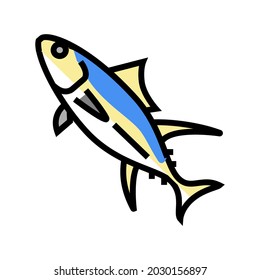 yellowfin tuna color icon vector. yellowfin tuna sign. isolated symbol illustration