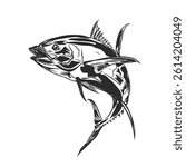 yellowfin tuna fish vector illustration without background