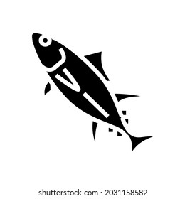 yellowfin tuna glyph icon vector. yellowfin tuna sign. isolated contour symbol black illustration