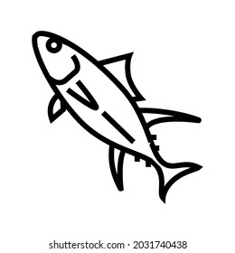 yellowfin tuna line icon vector. yellowfin tuna sign. isolated contour symbol black illustration