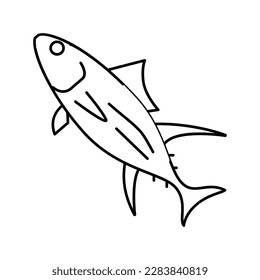 yellowfin tuna line icon vector. yellowfin tuna sign. isolated contour symbol black illustration