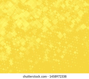 Yellow-gold background with rhombuses of different size and transparency. Vector illustration. Popular geometric pattern
