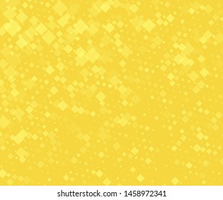 Yellow-gold background with rhombuses of different size and transparency. Vector illustration. Popular geometric pattern