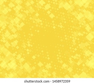 Yellow-gold background with rhombuses of different size and transparency. Vector illustration. Popular geometric pattern