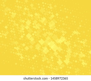 Yellow-gold background with rhombuses of different size and transparency. Vector illustration. Popular geometric pattern