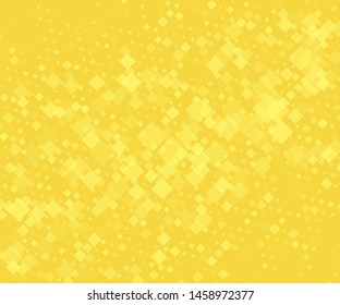 Yellow-gold background with rhombuses of different size and transparency. Vector illustration. Popular geometric pattern