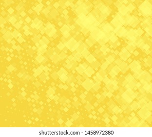 Yellow-gold background with rhombuses of different size and transparency. Vector illustration. Popular geometric pattern