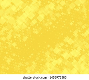 Yellow-gold background with rhombuses of different size and transparency. Vector illustration. Popular geometric pattern
