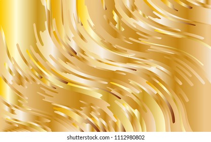 Yellow-golden gradient background. Minimal design. Gold texture. Abstract pattern with wave lines. Luxury colorful striped background. Geometric wavy backdrop. Vector illustration