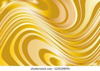 Yellow-golden gradient background. Minimal design. Gold texture. Abstract pattern with wave lines. Luxury colorful striped background. Geometric wavy backdrop. Vector illustration