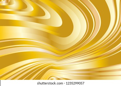 Yellow-golden gradient background. Minimal design. Gold texture. Abstract pattern with wave lines. Luxury colorful striped background. Geometric wavy backdrop. Vector illustration