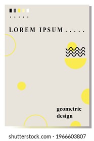 Yellow-gray abstract geometric background of black wavy lines and yellow circles. Modern universal templates for your business design, advertisements, applicable for covers, posters, postcards.