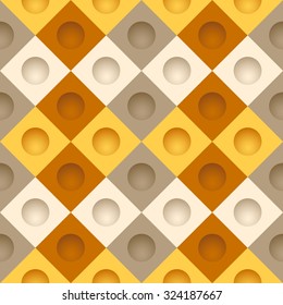 Yellow/gray color harmony simple squares with holes vector seamless pattern