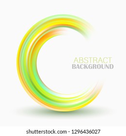 
Yellow-green abstract modern circle. Design element with shadow