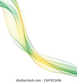 Yellow-green abstract wave. Layout for advertising