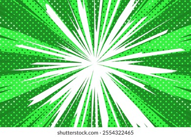 Yellow-green American Comic Style Background - wide version -