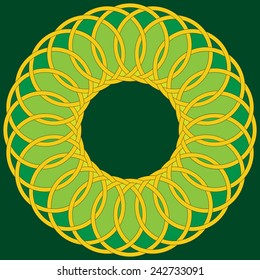 yellow-green Celtic circle from crossing lines