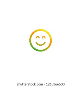 Yellow-green linear smile. Vector
