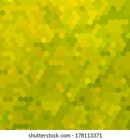 yellow-green mosaic background cell. Vector