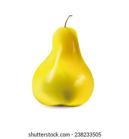 yellow-green pear in the sun