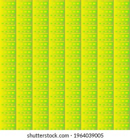 Cuadros amarillo-verde sobre un fondo rayado. Para texturas y diseño