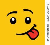 Yellowhead Lego Sticking out tongue Silly, Face Emoji Teasing Funmaking