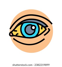 amarillento de los ojos de la piel enfermedad de los síntomas de color vector de ícono. signo de síntoma de la enfermedad de los ojos de la piel amarillenta. ilustración de símbolo aislado