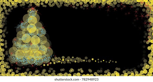 yellowish tree on a black background
