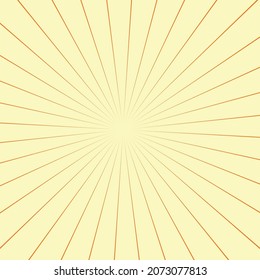 yellow-orange background with stripes, sun rays, bright summer vector background