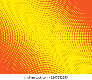 Yellow-orange Halftone background. Digital gradient. Dotted pattern with circles, dots, point large scale. Design element for web banners, posters, cards, wallpapers, sites, panels.
