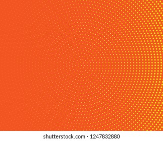 Yellow-orange Halftone background. Digital gradient. Dotted pattern with circles, dots, point large scale. Design element for web banners, posters, cards, wallpapers, sites, panels.