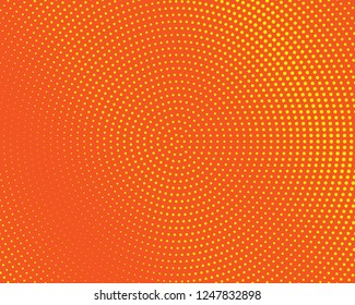 Yellow-orange Halftone background. Digital gradient. Dotted pattern with circles, dots, point large scale. Design element for web banners, posters, cards, wallpapers, sites, panels.