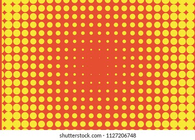 Yellow-orange halftone pattern. Pop art style. Digital gradient. Vector illustration.