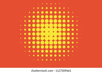 Yellow-orange halftone pattern. Pop art style. Digital gradient. Vector illustration.