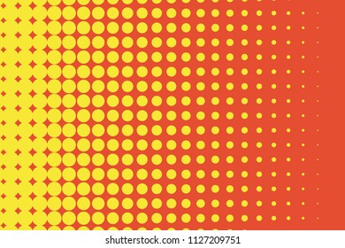 Yellow-orange halftone pattern. Pop art style. Digital gradient. Vector illustration.