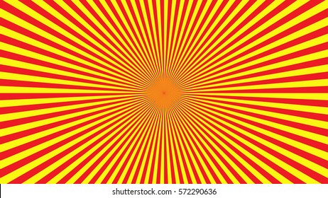 Yellow-orange rays poster. Popular ray star burst background television vintage. Dark-light bright abstract texture with sunburst, flare, beam. Retro art design Glow bright pattern Vector Illustration