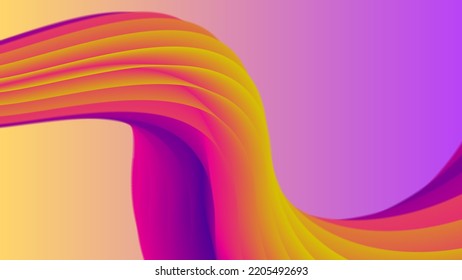 Gelb-violett-rosa Farbverlauf moderne abstrakte Flüssigkeitswellen. Modernes Poster mit Farbverlauf-3D-Fließform. Innovationshintergrund-Design für Landing-Page. geeignet zur Verwendung als Hintergrund für Websites, Laptop