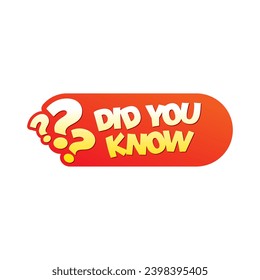 yellow-red did you know concept. question mark did you know