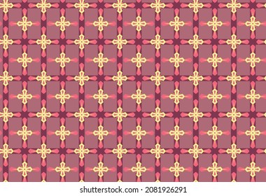 Yellow-red pattern for fabric or wallpaper with open lines and angular pattern