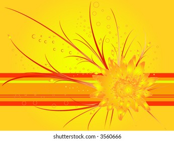 yellow-red water lily vector background
