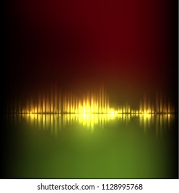 Yellow-red wave abstract equalizer
