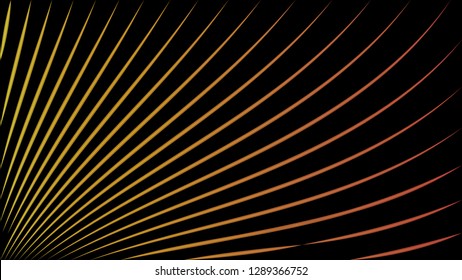 yellow-red wavy lines on a black background. vector image