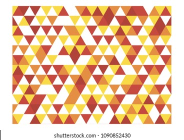 Yellow,red,orange,white in seamless pattern, triangle shape