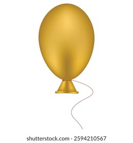 Yellows Balloon tied with thread, yarn, or filament vector and fully resize able, for cultural and religious festivals celebration, celebration graphic ornaments, birthday celebration, anniversary 