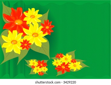 yellows and reds flowers