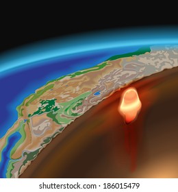 Yellowstone Caldera. Vector Illustration