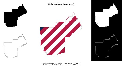 Yellowstone County (Montana) outline map set