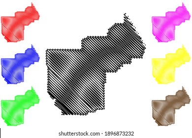 Yellowstone County, Montana (U.S. county, United States of America, USA, U.S., US) map vector illustration, scribble sketch Yellowstone map