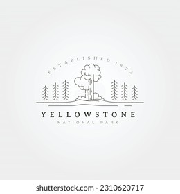 yellowstone line art vector logo illustration design, yellowstone minimal design