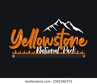 yellowstone national park label typography t shirt design